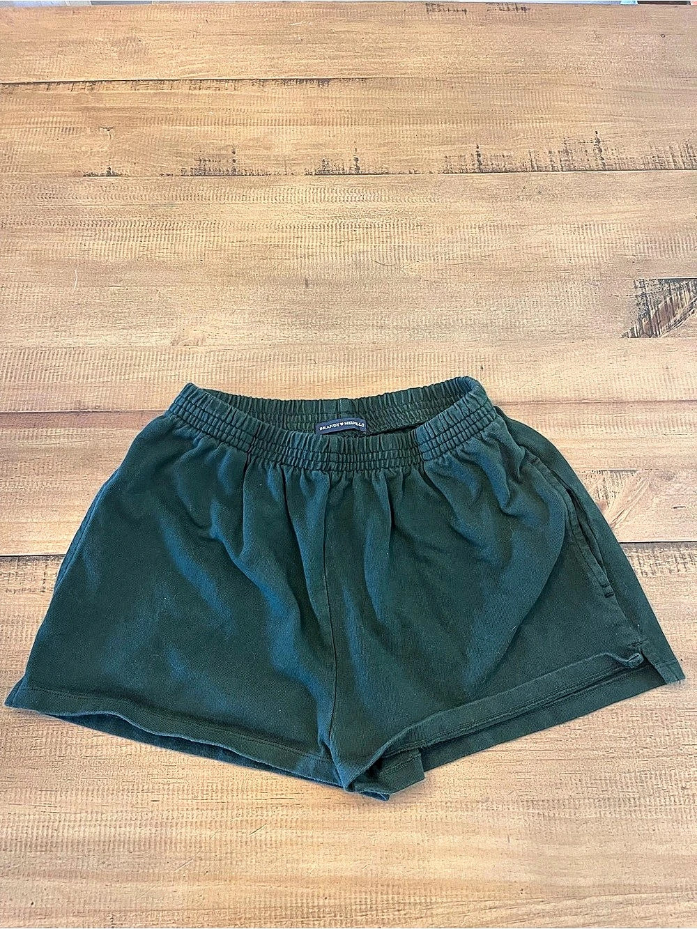 Brandy Melville Women's Green High Waist Shorts